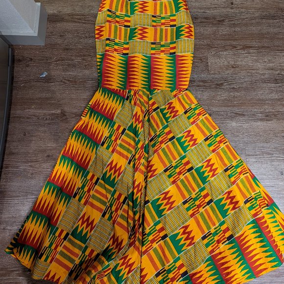 Kente Print Crop Top and Mermaid Skirt US Size 6 - Picture 5 of 7